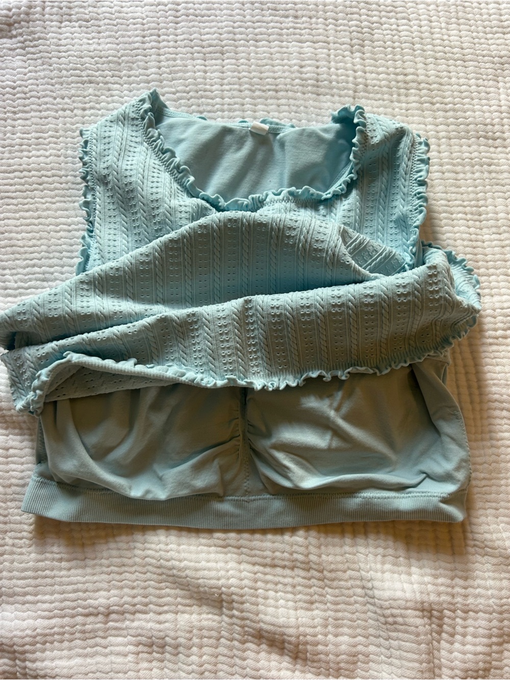 JoyLab Aqua Knit Ruffle-Edge Tank - Picture 3 of 3